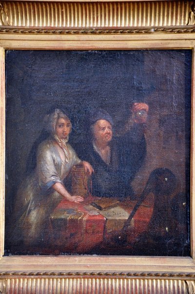 Öl Auf Leinwand "test De Grossesse" Circa 1670, signiert Biset