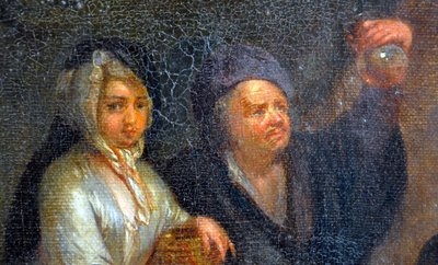 Öl Auf Leinwand "test De Grossesse" Circa 1670, signiert Biset