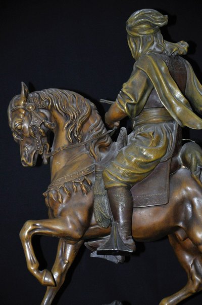 Cavaliere arabo del XIX secolo firmato Barye Fils & Guillaumin