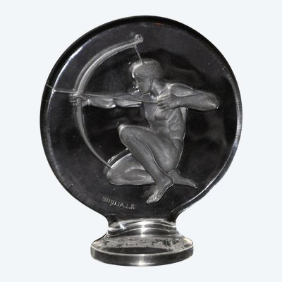 Bouchon De Radiateur En Verre Pressé Moulé Signé René Lalique 20e Siècle