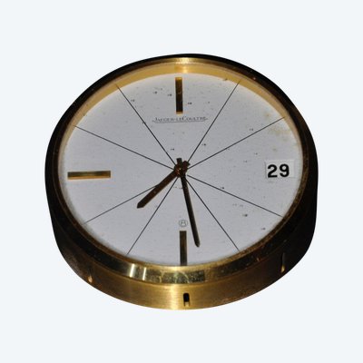 Horloge De Table Jaeger-lecoultre Dorée Avec Calendrier Circa 1960
