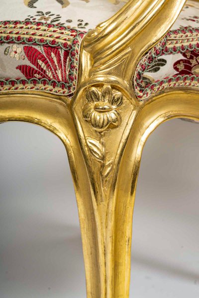Georges Jacob reçu Maitre en 1765 Quatre fauteuils en bois doré d’époque Louis XV vers 1765-1770