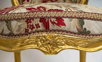 Georges Jacob reçu Maitre en 1765 Quatre fauteuils en bois doré d’époque Louis XV vers 1765-1770