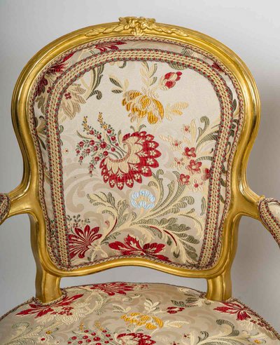 Georges Jacob reçu Maitre en 1765 Quatre fauteuils en bois doré d’époque Louis XV vers 1765-1770