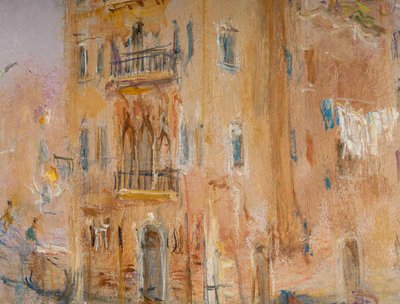 Serge Belloni (1925-2005), Kanal von Venedig im Nebel, Öl auf Holz, Um 1970