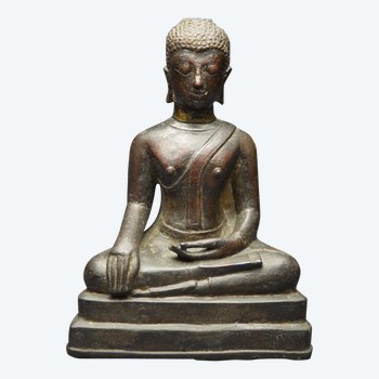 Ehemaliges Königreich Siam, 17. bis 18. Jahrhundert, Sukhothai-Schule, Sakyamuni Buddha in Bronze