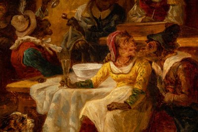 Zacharie Noterman (1820-1890) The Monkey Tavern oil on wood circa 1860