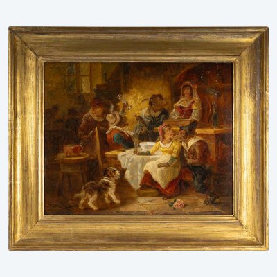 Zacharie Noterman (1820-1890) The Monkey Tavern oil on wood circa 1860