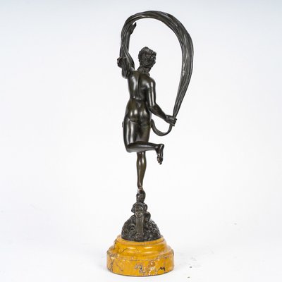 D’après Jean de Bologne (1529-1608) - La Fortune bronze ciselé à patine verte vers 1830-1850