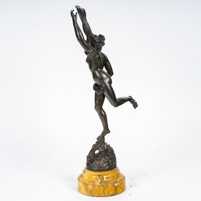 D’après Jean de Bologne (1529-1608) - La Fortune bronze ciselé à patine verte vers 1830-1850
