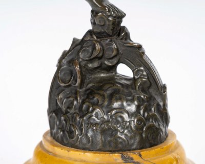 D’après Jean de Bologne (1529-1608) - La Fortune bronze ciselé à patine verte vers 1830-1850