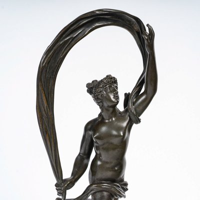 D’après Jean de Bologne (1529-1608) - La Fortune bronze ciselé à patine verte vers 1830-1850