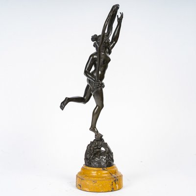 D’après Jean de Bologne (1529-1608) - La Fortune bronze ciselé à patine verte vers 1830-1850