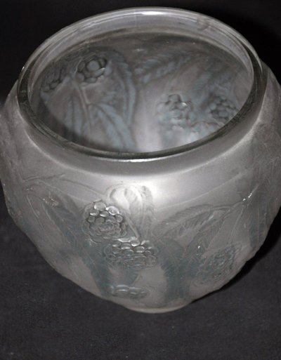 Vase En Verre René Lalique Hortensia Début Du 20ᵉ Siècle