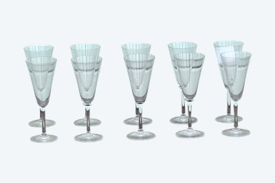 6 Baccarat flutes