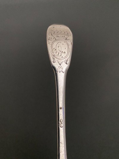 Two small 18th century silver spoons with count's crown monogram