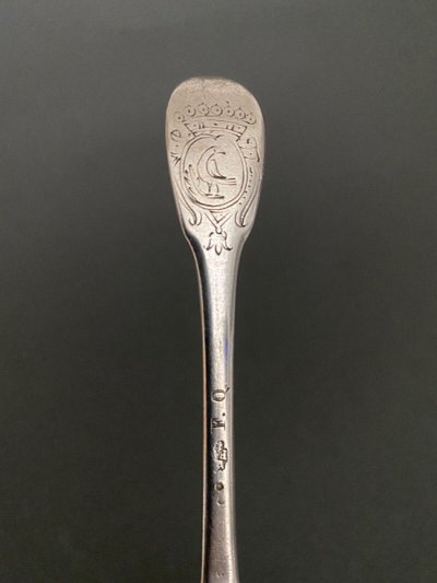Two small 18th century silver spoons with count's crown monogram