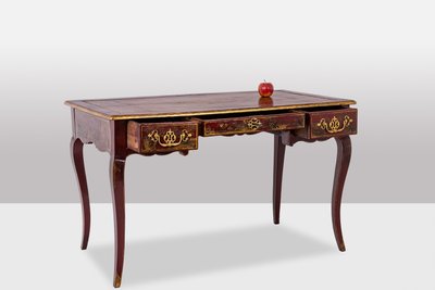 Scrivania piatta in stile Luigi XV decorata con scene lacustri. Circa 1800. LS60861809U