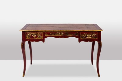 Scrivania piatta in stile Luigi XV decorata con scene lacustri. Circa 1800. LS60861809U