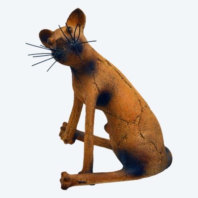 Chat En Céramique Signé Atelier Palègre Circa 1970