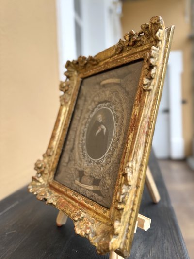 Tableau Reliquaire Avec Plaque émaillée De Saint Augustin - 18th century