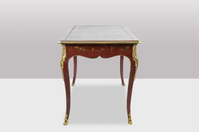 Scrivania piatta in stile Luigi XV decorata con scene lacustri. 1850 circa. LS61582509P