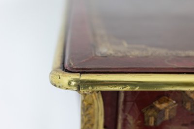 Scrivania piatta in stile Luigi XV decorata con scene lacustri. 1850 circa. LS61582509P
