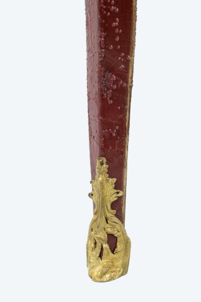 Scrivania piatta in stile Luigi XV decorata con scene lacustri. 1850 circa. LS61582509P