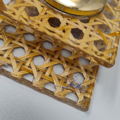 1970 - Superbe briquet de table en paille de Vienne par Geolel. Fabriqué en Italie