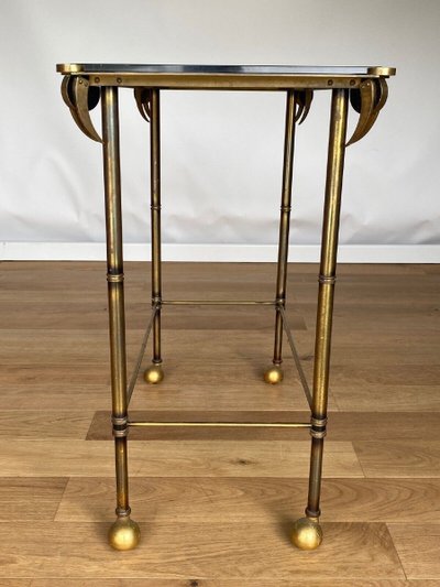 Table tubulaire 1950 travail italien ou français maisons Baguès Ramsay