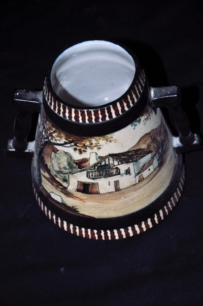 Ceramic Vase Signed Le.corrone Ciboure Circa 1950