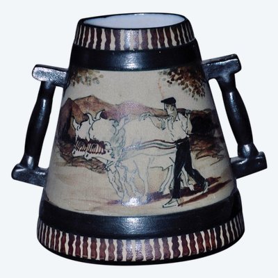 Ceramic Vase Signed Le.corrone Ciboure Circa 1950