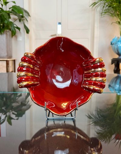 Earthenware Pocket Tray Enhanced with Fine Gold - Art Deco