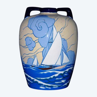 Art Deco ceramic vase signed Amphora, Czechoslovakia circa 1930