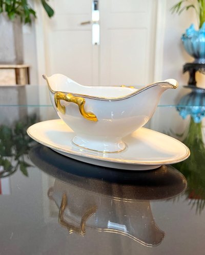 Saucière à Plateau - Porcelaine De Limoges - Vintage