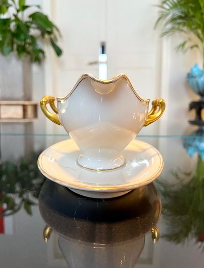 Saucière à Plateau - Porcelaine De Limoges - Vintage