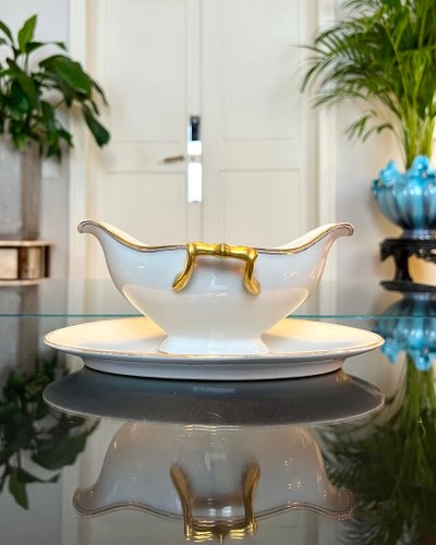 Saucière à Plateau - Porcelaine De Limoges - Vintage