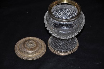 Vase en cristal Avec couvercle en vermeil XIXe Siècle