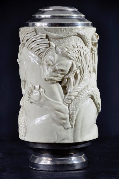 Ceramic vase/lamp base signed Gentil & Bourdet Art Deco