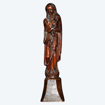 Scultura religiosa Vergine col Bambino Legno XVII secolo