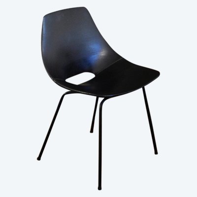Set of 6 Tonneau chairs by Pierre Guariche, Steiner edition, circa 1950