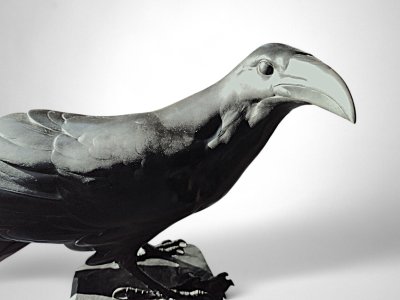 Corvo con preda - Bronzo di Ludwig Vordermayer (1868-1933), Fonte Noack Friedenau, 1909