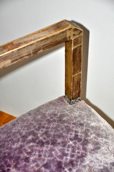 Poltrona Art Déco in foglia d'argento, anni '30