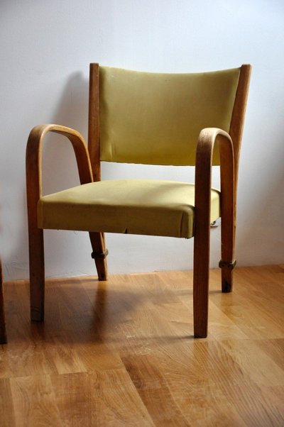Paire de fauteuil Bow-Wood édition Steiner circa 1950
