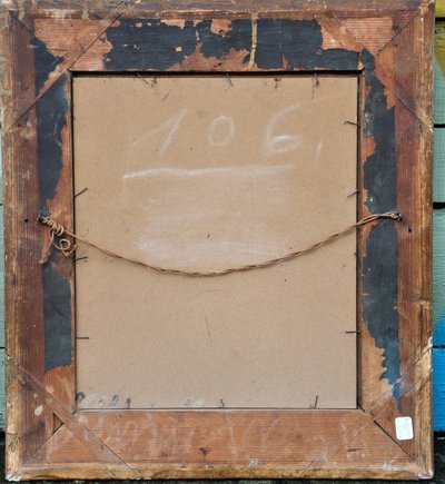 Huile sur carton signature illisible XIXe siècle