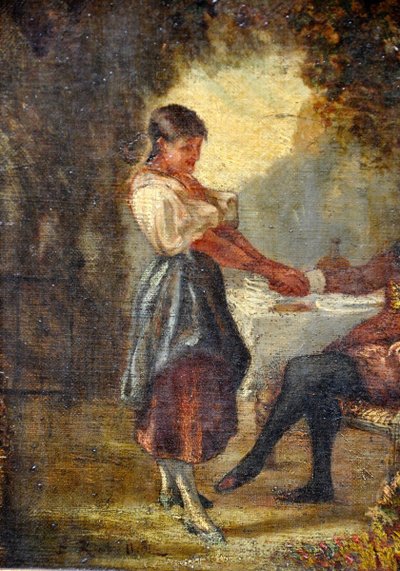 Huile sur carton signature illisible XIXe siècle