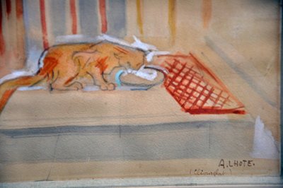 André Lhote Acquarello Circa 1930 Paesaggio del villaggio di Cliousclat