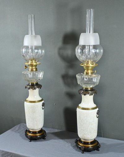 Lampes à Pétrole en Céramique, Maison Numberger-Lemonon – Milieu XIXe