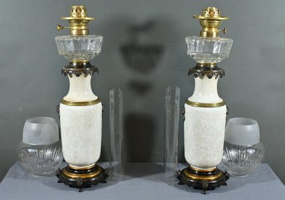 Lampes à Pétrole en Céramique, Maison Numberger-Lemonon – Milieu XIXe