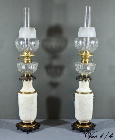 Lampes à Pétrole en Céramique, Maison Numberger-Lemonon – Milieu XIXe